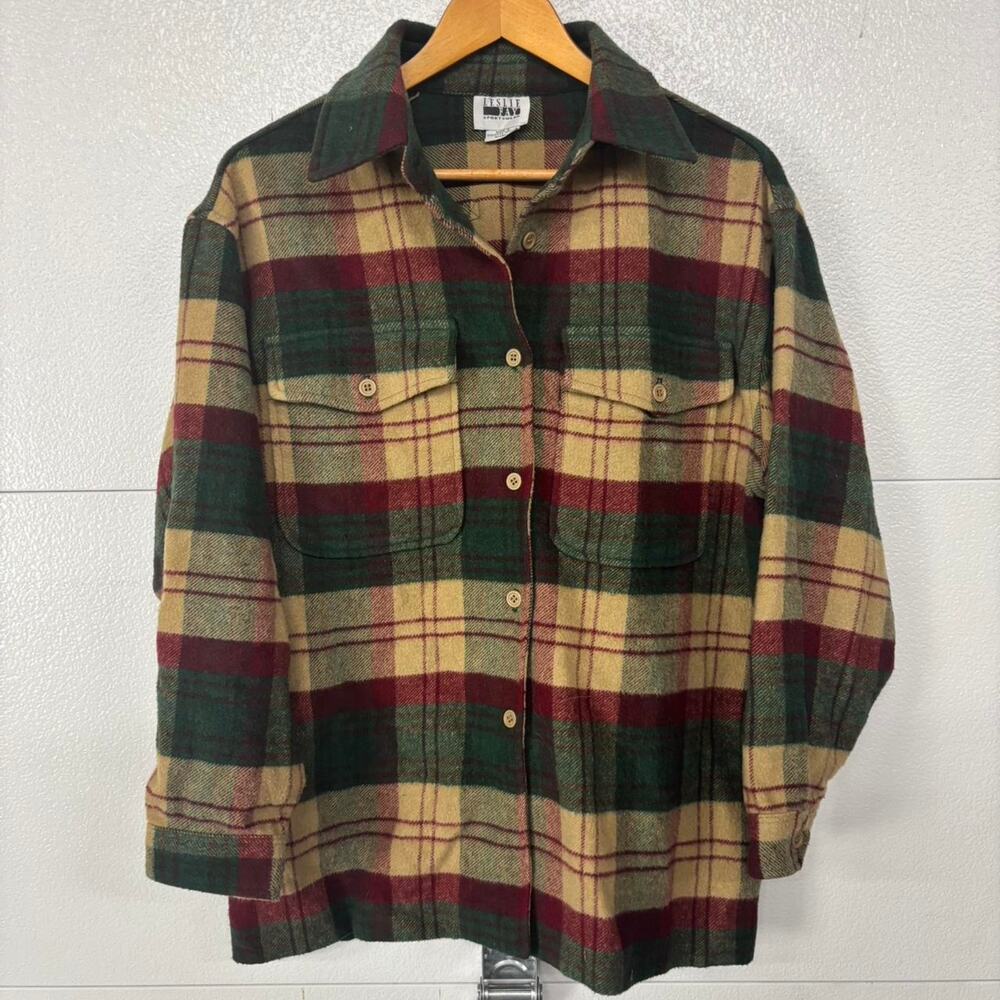 90s Leslie Fay Wool Blend Plaid Flannel